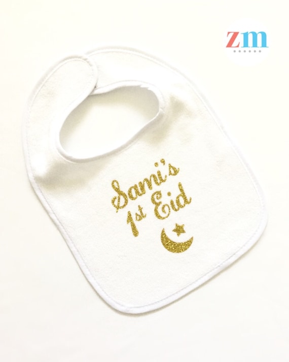 FIRST EID PERSONALISED BABY BIB FUNNY CUTE CUSTOM GIFT BOYS GIRLS