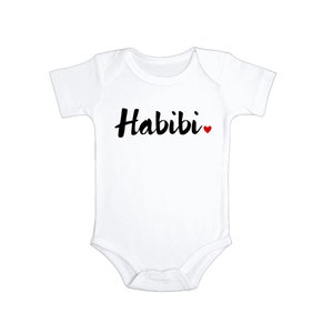 Habibi Habibti heart bodysuit, beloved, Arabic, Valentine's Day, Islamic gift, baby outfit, love, homecoming, Aqiqah, baby shower gift, Eid image 2