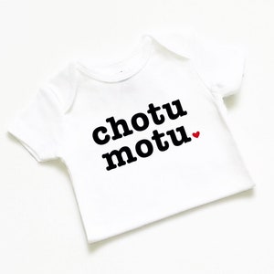 Chotu motu baby bodysuit, baby outfit, girl boy, cute clothes, funny, T-shirt, Muslim Islamic, gift, Desi, Hindi Urdu India Indian Pakistani zdjęcie 4