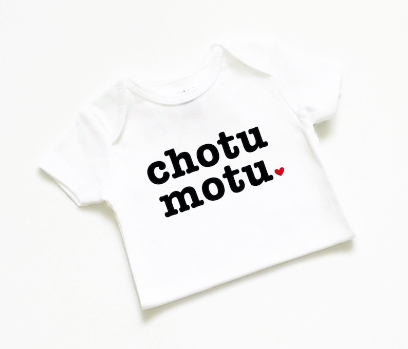 Chotu motu baby bodysuit, baby outfit, girl boy, cute clothes, funny, T-shirt, Muslim Islamic, gift, Desi, Hindi Urdu India Indian Pakistani image 4