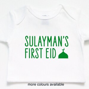 Personalized my first 1st Eid bodysuit, Ramadan Kareem, Mubarak, Happy Eid, baby clothes, girl, boy, Eidi, baby gift, shirt, Islamic, Muslim