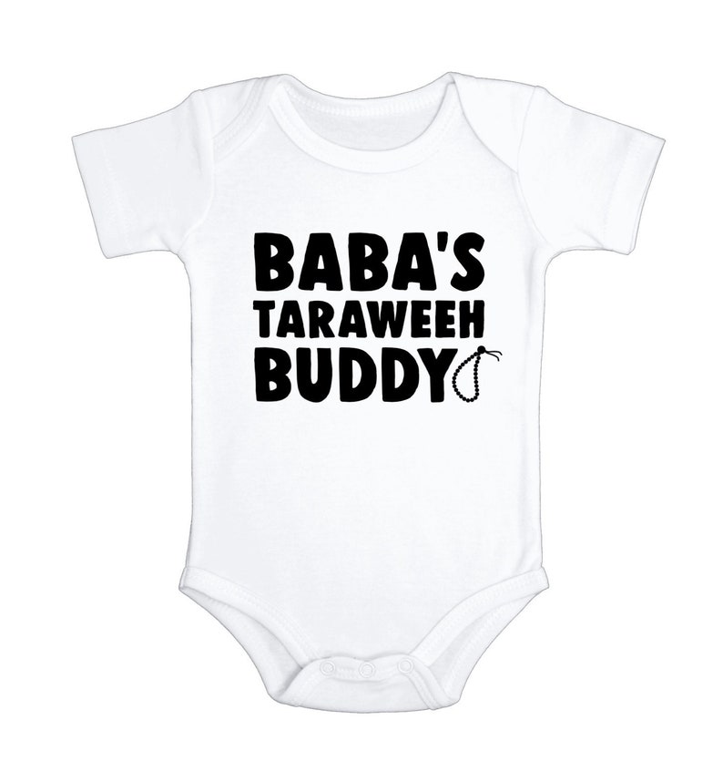 Happy Eid Mubarak Eidi gift girl boy Islamic Muslim Taraweeh buddy bodysuit T-shirt My first 1st baby clothes outfit Ramadan Arabic