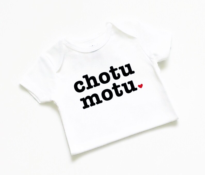 Chotu motu baby bodysuit, baby outfit, girl boy, cute clothes, funny, T-shirt, Muslim Islamic, gift, Desi, Hindi Urdu India Indian Pakistani image 3