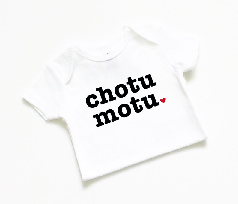 Chotu motu baby bodysuit, baby outfit, girl boy, cute clothes, funny, T-shirt, Muslim Islamic, gift, Desi, Hindi Urdu India Indian Pakistani zdjęcie 3