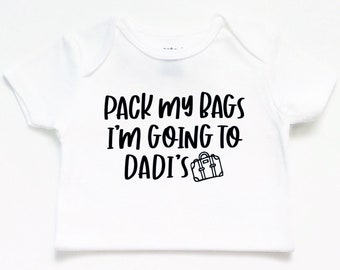 Pack my bags I’m going to Dadi’s bodysuit T-shirt, Masi Khala Nani Nonna, personalized custom gift, baby boy girl clothes, cute funny tees