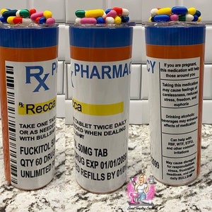Fukitol medicine prescription pill RX pharmacy 20oz insulated tumbler with topper image 1