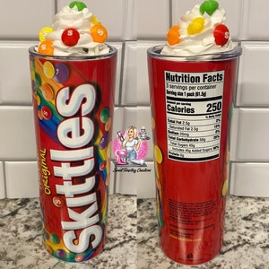 Rainbow candy whipped topping lid tumbler topper sublimation 20oz insulated skinny