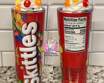 Rainbow candy whipped topping lid tumbler topper sublimation 20oz insulated skinny