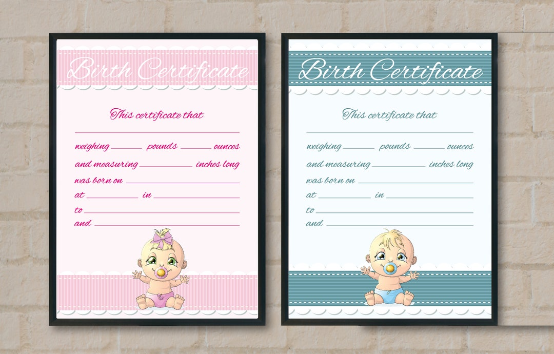 Certificados de nacimiento diseñado para los bebes Birth certificate