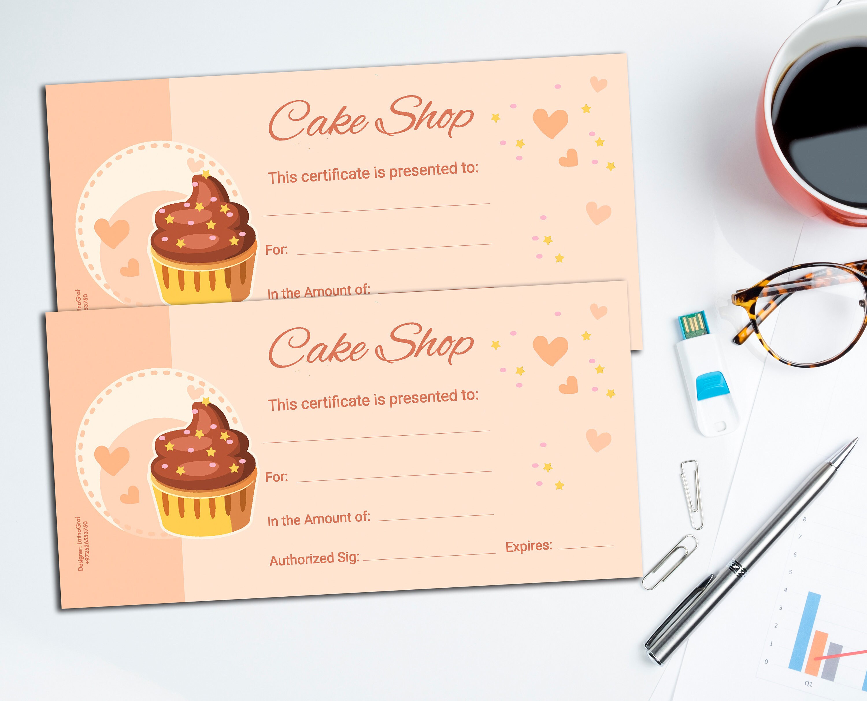 Gift Card Voucher Voucher to Print Confectionery Cake Etsy UK