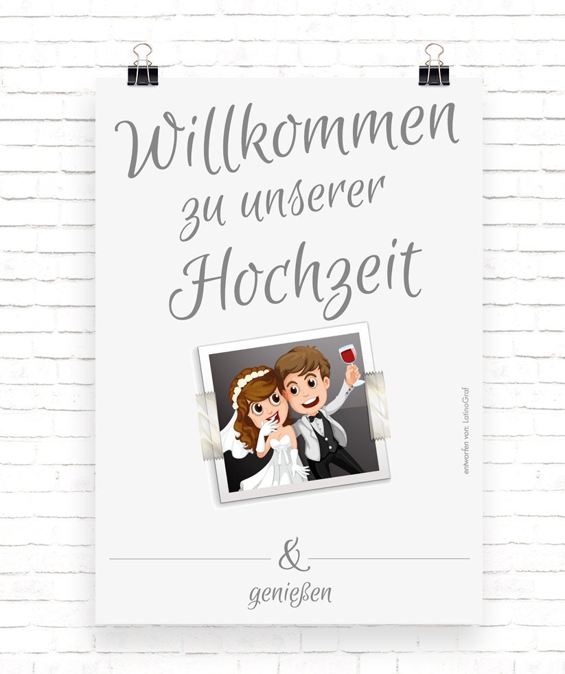 Willkommen zu unserem Hochzeitsplakat to our Wedding Etsy España