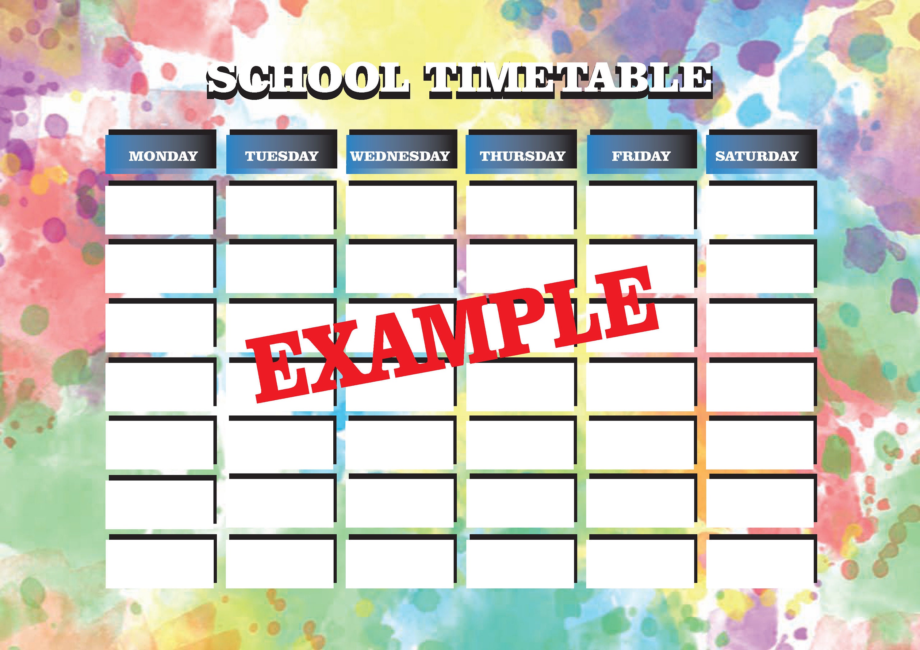 Printable weekly schedule class and room schedule homework schedule