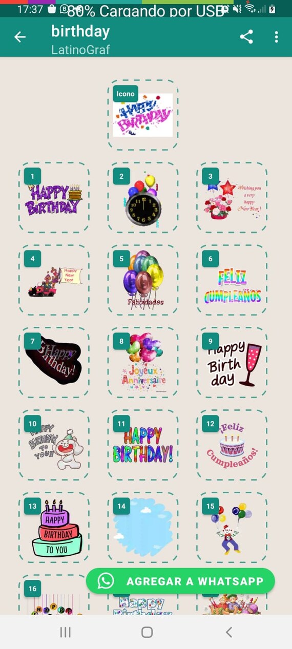 Birthday Stickers for Whatsapp Installation via Etsy