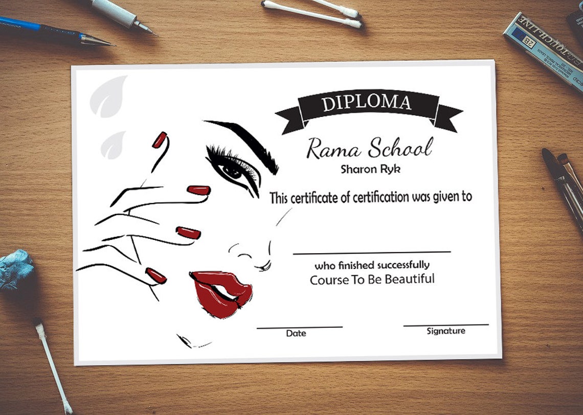 Diploma For Personalized Beauty Courses Certificate Courses Graduation