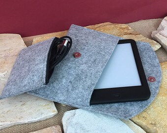 Schlichte E-Reader-Hülle aus Filz mit Magnetverschluss, E-Reader Tasche, Filztasche