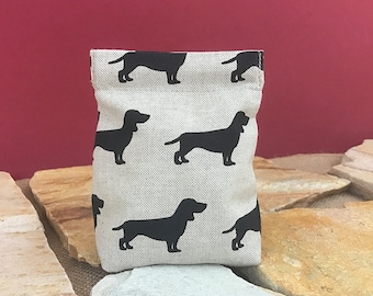 Taschenorganizer, Beutel mit Schnappverschluss, Schmuckaufbewahrung, Motiv: Hunde