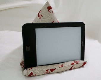 Tablet-Kissen mit Rehdruck, E-Reader Stützkissen, Lesekissen, E-Reader Stütze, Sitzsack