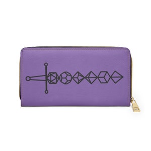 Veganskt läderplånbok med tärningssvärd | Dungeons and Dragons-present