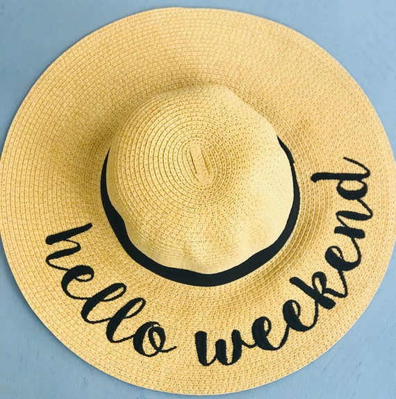 #55282 ? Fabulous Chic Boho Sexy Hello Weekend Sun Hat Hollyhock Sun Hat - French Blue Long Grosgrain Ribbon  main image 4