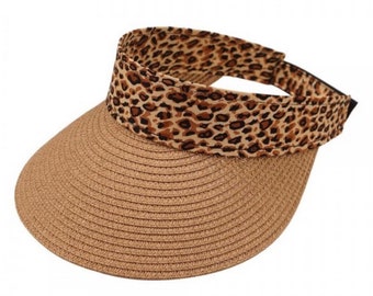Leopard sun visor hat