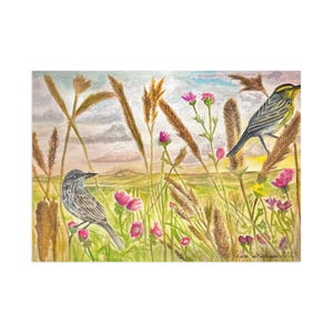 Cartoline artistiche ispirate alla natura, saluti artistici con uccelli, cancelleria floreale, set di carte regalo, arte fatta a mano per gli amanti della fauna selvatica