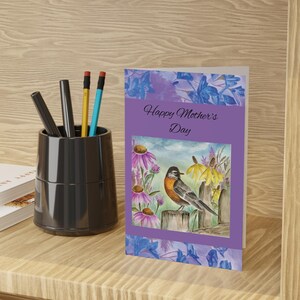 Personalisierte handgemalte Vogel-Grußkarten, Perfekt für Muttertag, Geburtstage, Dankesnotizen, Naturliebhaber, 1 oder 10-Stk
