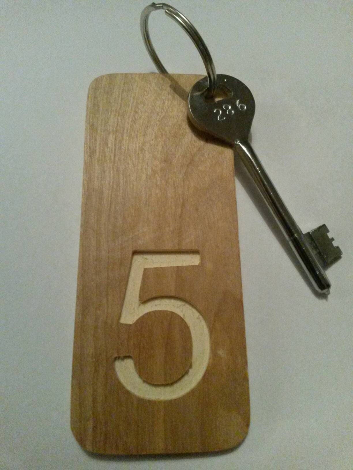 Hotel Room Key Caravan Business Door Extra Large Wooden Keyring Personalised Motel B Engraved Ring For Attachment To Your Keys Included