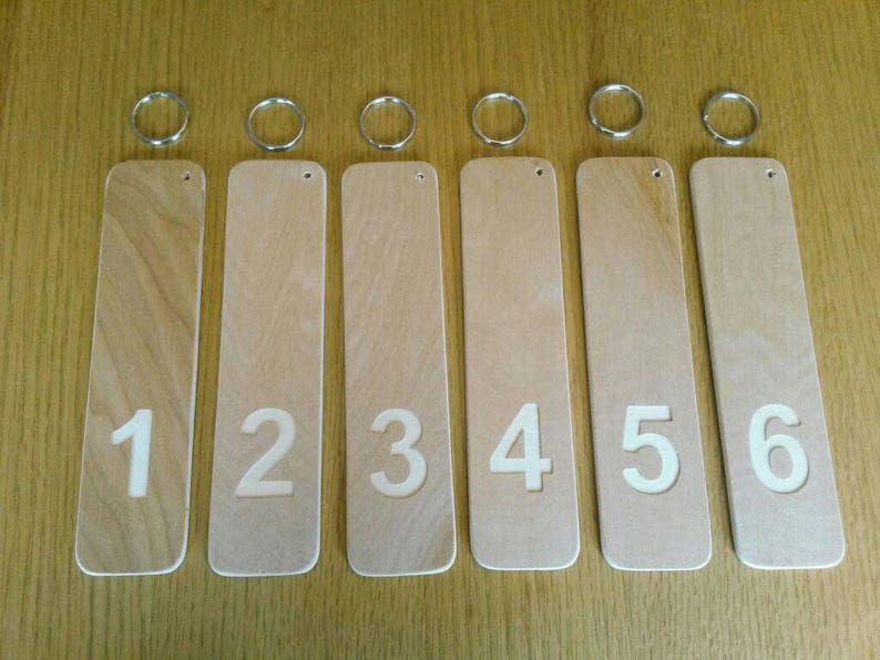 Hotel Room Key Caravan Business Door L Large Wooden Keyring Personalised Motel B Engraved Ring For Attachment To Your Keys Included