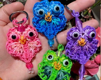 Orange Chocolate Owl Keychains Owl Resin Keychain Owl Gifts Owl Keys Owl Pendant Owl Ornament Owl Jewelry Witch Keychains