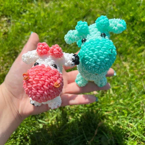 Loomigurumi Cow Rainbow Loom Animal - Etsy Australia Loomigurumi Cow Rainbow Loom Animal - Etsy Australia