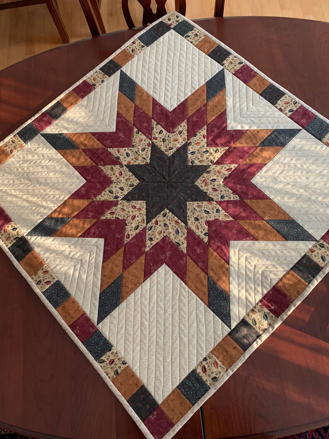 Quilted Lone Star Wall Hanging or Table Topper 32 square Etsy