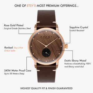 Personalized Wooden Watch Engraved Wood Watch Groomsmen Gift Anniversary Gift Fiancé Gift Watch Wedding Gift for Husband zdjęcie 2