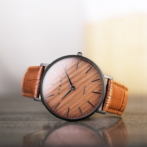 Wood Watches for Men Mens Watch Vintage Mens Watch Husband Gift Leather Watch Band Mens Watch Engraved Wooden Watch Wood Watch image 9