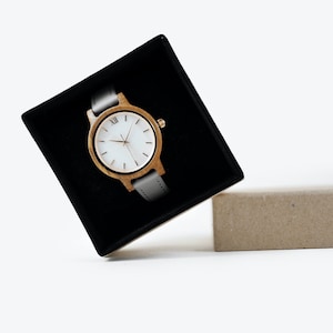 Aurora - White Rose | Personalized Women's Watch | Wood Watch for Women | Girlfriend Gift | Wooden Watch for Girls | Elegant Women's Watch
