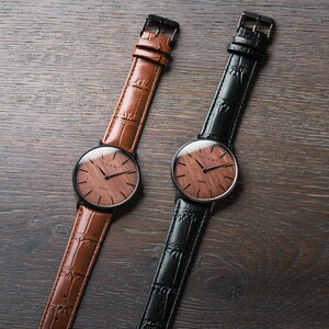 Wood Watches for Men Mens Watch Vintage Mens Watch Husband Gift Leather Watch Band Mens Watch Engraved Wooden Watch Wood Watch image 8