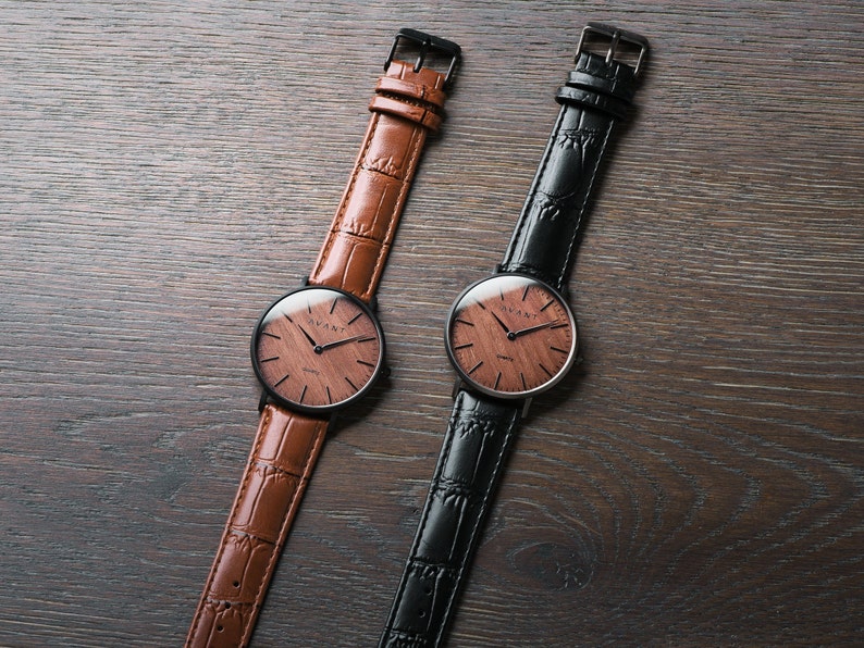 Wood Watches for Men Mens Watch Vintage Mens Watch Husband Gift Leather Watch Band Mens Watch Engraved Wooden Watch Wood Watch image 8