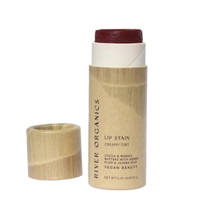 Lip Stain that is long lasting, creamy and vegan in &quot;Fig&quot; made with toxic-free ingredients in eco-friendly paper packaging