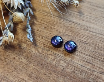 Pendientes de botón de madera hipoalergénicos con brillo irresistible (1) - 6 mm, 8 mm o 10 mm (sin metal o con botón de acero inoxidable, diy) - Resina