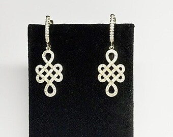 Infinity Earrings, 18kt Gold Plate, Crystals