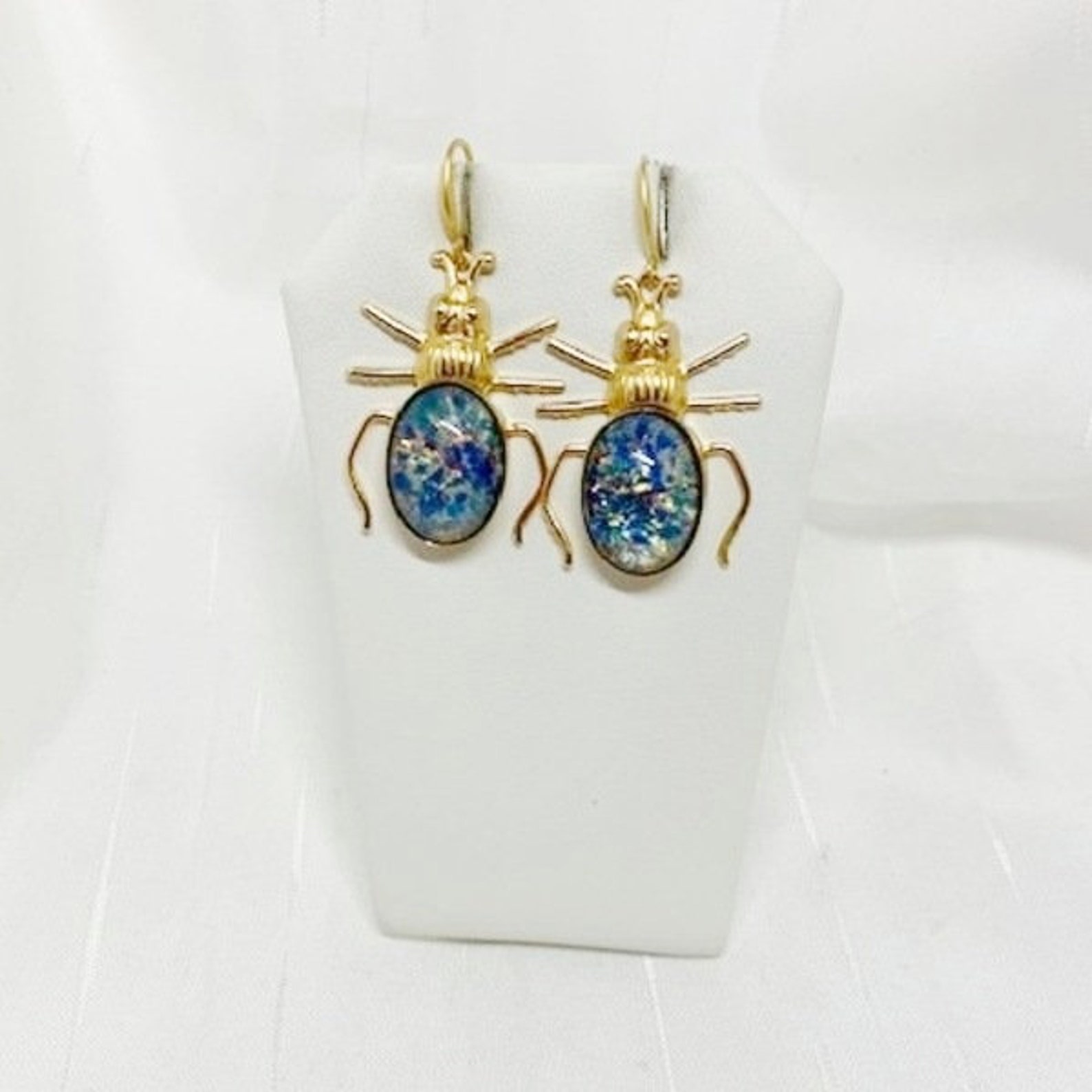 Insect Earrings Bug Earrings 18kt gold plate Handmade Etsy