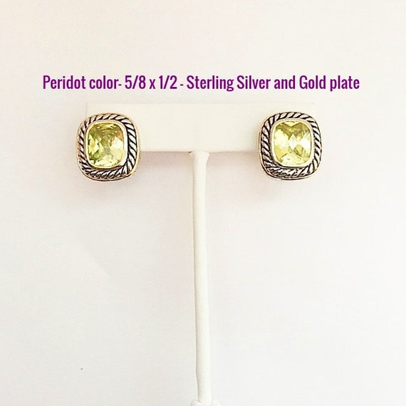 Lime Green-Peridot Sterling Silver earrings - 1980