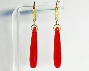 Red Teardrop Earrings.