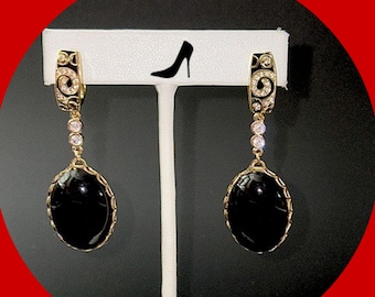 Onyx Onyx Black Earrings with CZ-Handmade Original