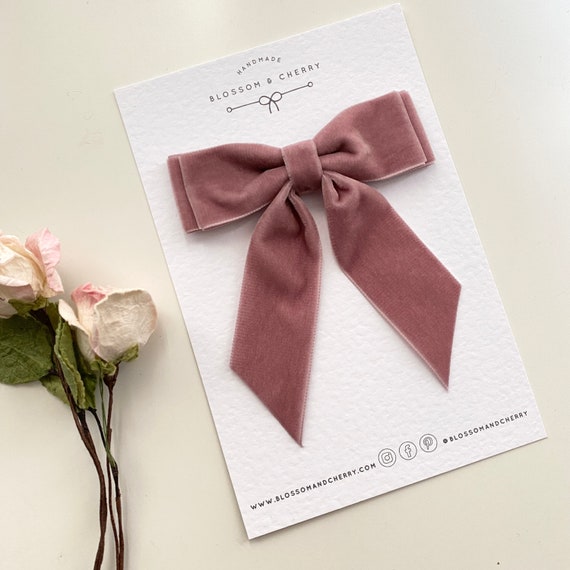 Elegant Hair Bow Velvet Hair Accessory Holiday Party Formal Hair Piece Gift for Her Date Night Wedding Guest Special Occasion Bridal Classic