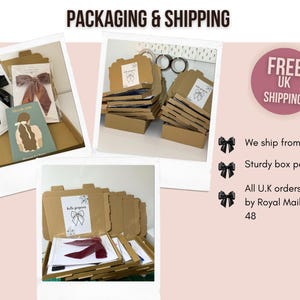 May include: A close-up of a brown cardboard box with the text "Hello Gorgeous" printed on the front. The box is filled with several smaller boxes, all of which are brown and have a similar design. The image is a representation of the packaging and shipping process for a product.