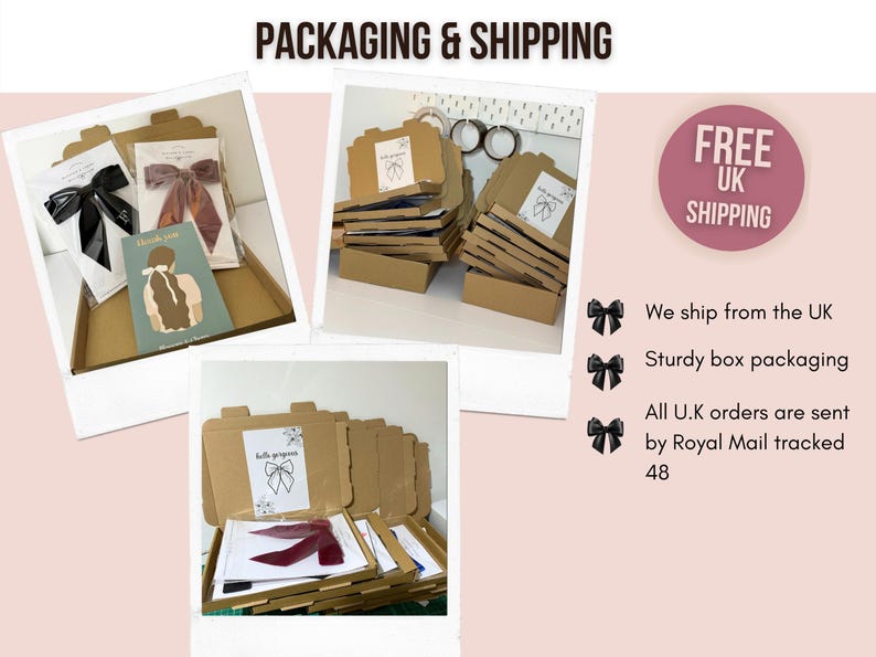 May include: A close-up of a brown cardboard box with the text "Hello Gorgeous" printed on the front. The box is filled with several smaller boxes, all of which are brown and have a similar design. The image is a representation of the packaging and shipping process for a product.