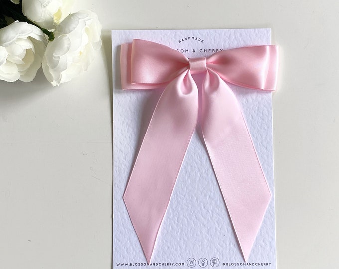 Pink - Handmade Fabric Bow Hair Clip 12