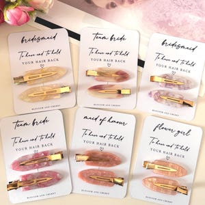 Pinza para el pelo personalizada sin arrugas, regalo de propuesta de dama de honor, pinza para el pelo para tener y sujetar, accesorio para el pelo para fiesta de bodas, pinza para el pelo para maquillaje
