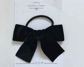 Velvet Toddler Hair Bow, Black Velvet Hair Bow, Girls Velvet Hair Bow, Velvet Hair Bow Toddler, Small Black Velvet Hair Bow, Childrens Bow