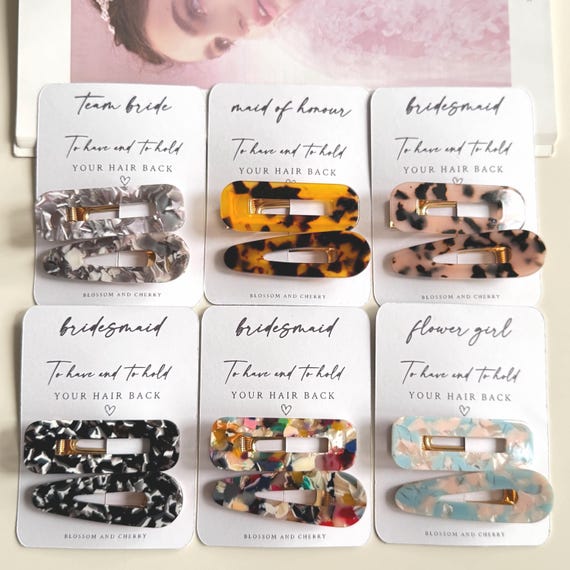 Resin Marble Hair Clip Set: Bridesmaid Wedding Hair  display picture 1